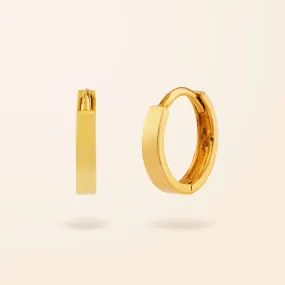 10K Gold Mini Flat Huggie Earrings