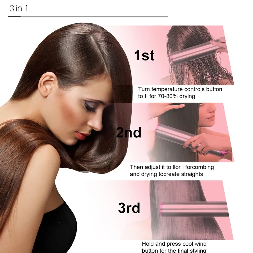 3-in-1 Hot Air Hair Dryer Brush & Styler