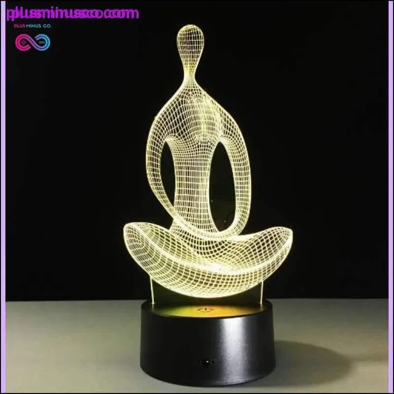 3D Visual Illusion Transparent Acrylic LED Night Light Color