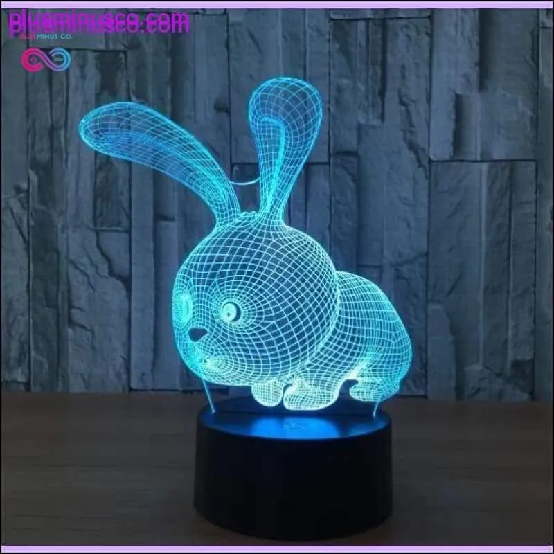 3D Visual Illusion Transparent Acrylic LED Night Light Color