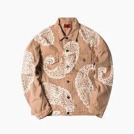 424 Paisley Denim Trucker Jacket - Camel