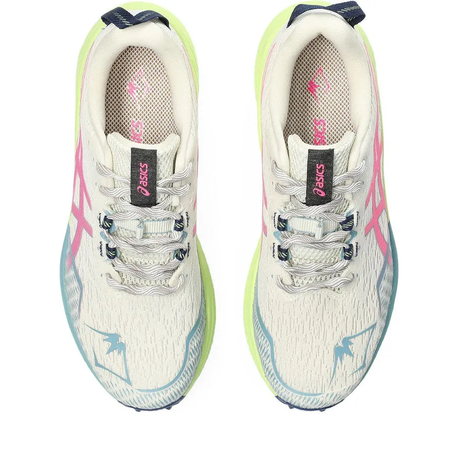 Asics Fuji Lite 4 Blanco roto Verde Rosa