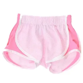 Athletic Shorts - Pink Check with Hot Pink Sides