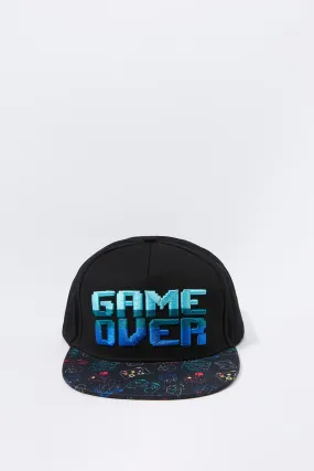 Boys Game Over Embroidered Snapback Hat