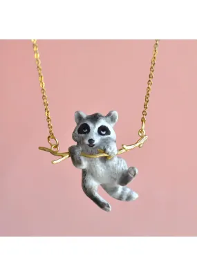 Camp Hollow Rascal Raccoon Necklace Multi