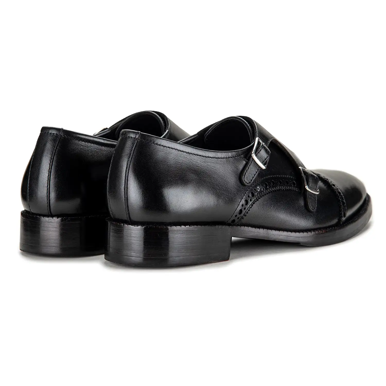 Captoe Double Monk Strap - Black