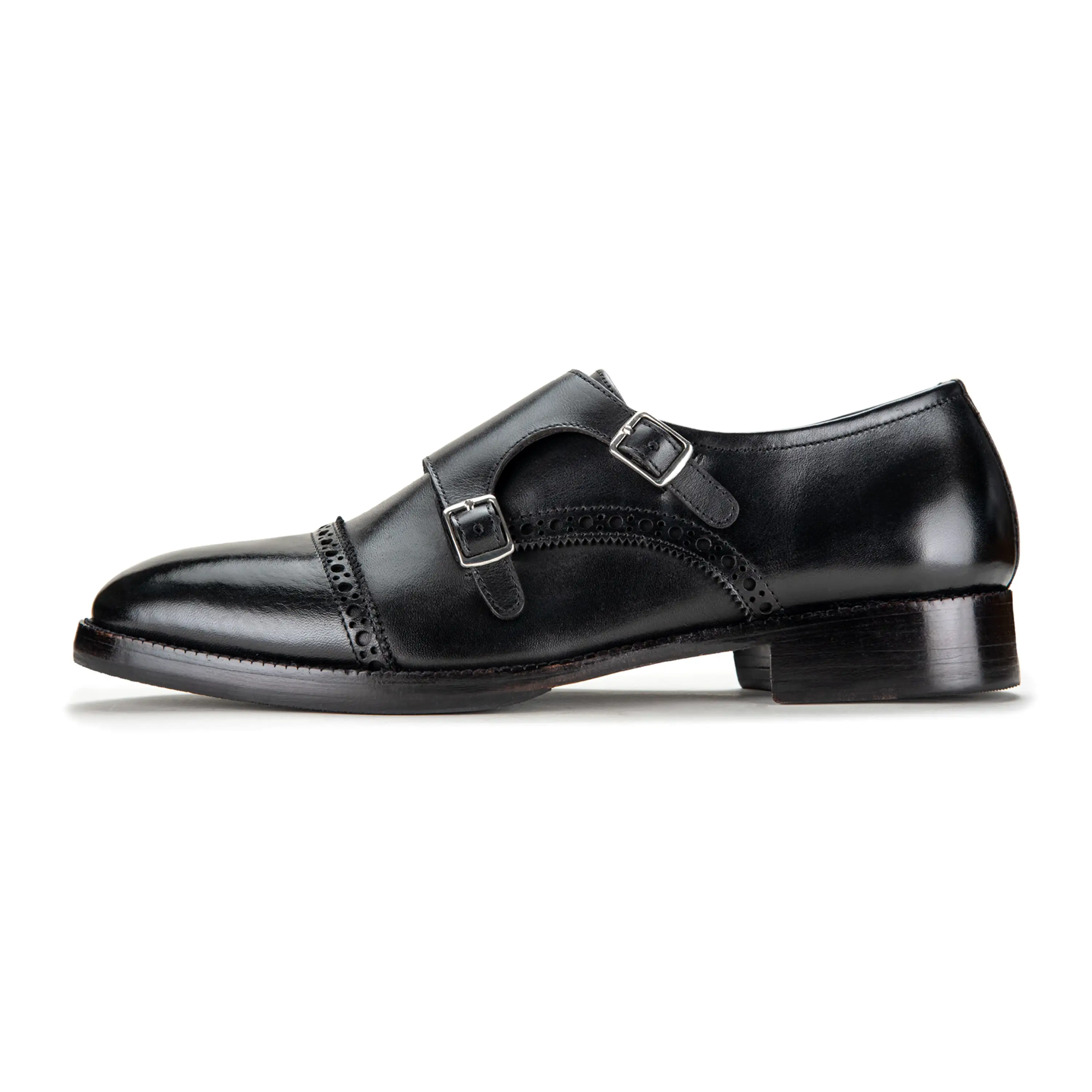 Captoe Double Monk Strap - Black