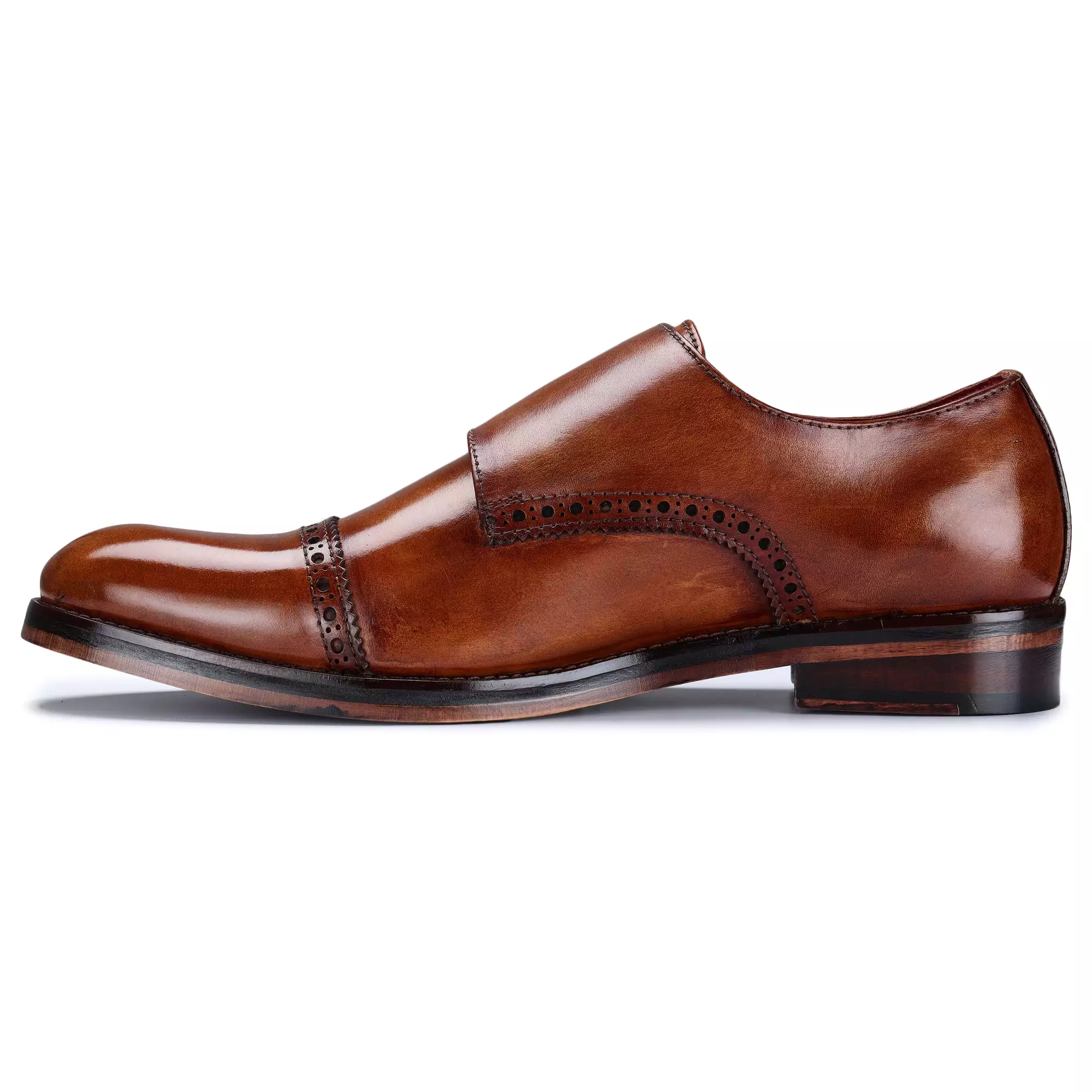 Captoe Double Monk Strap - Brown