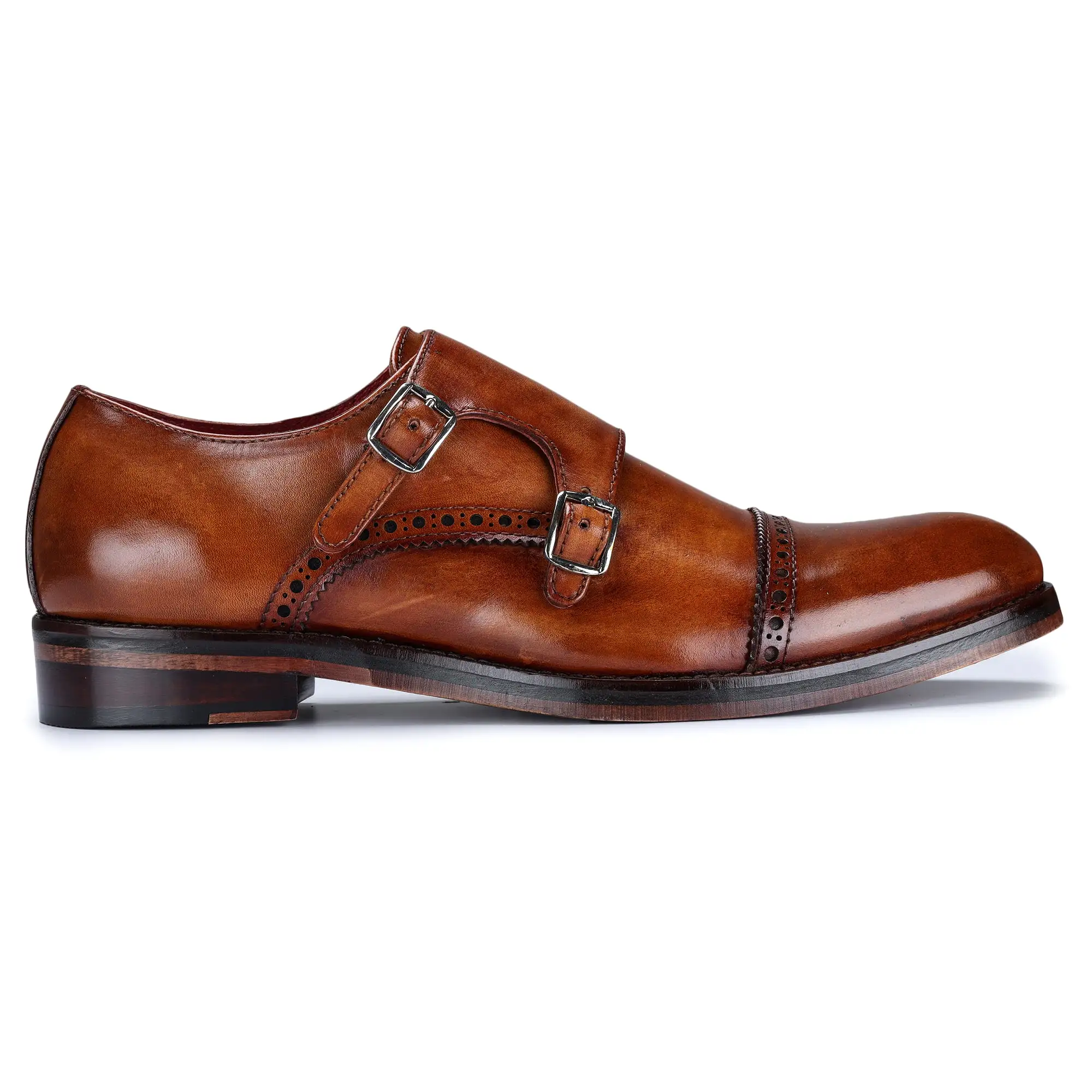 Captoe Double Monk Strap - Brown