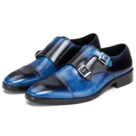 Captoe Double Monk Strap - Navy