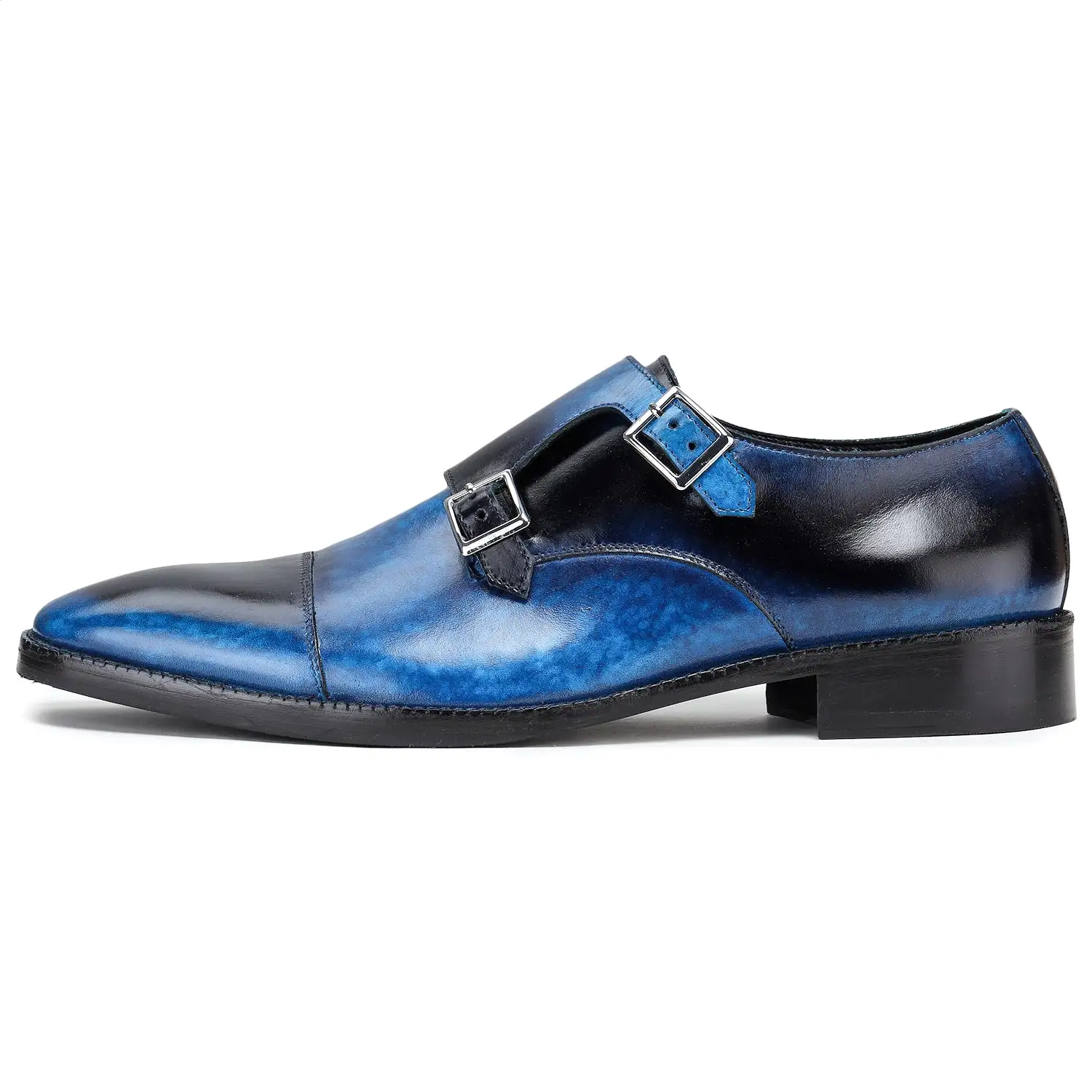 Captoe Double Monk Strap - Navy