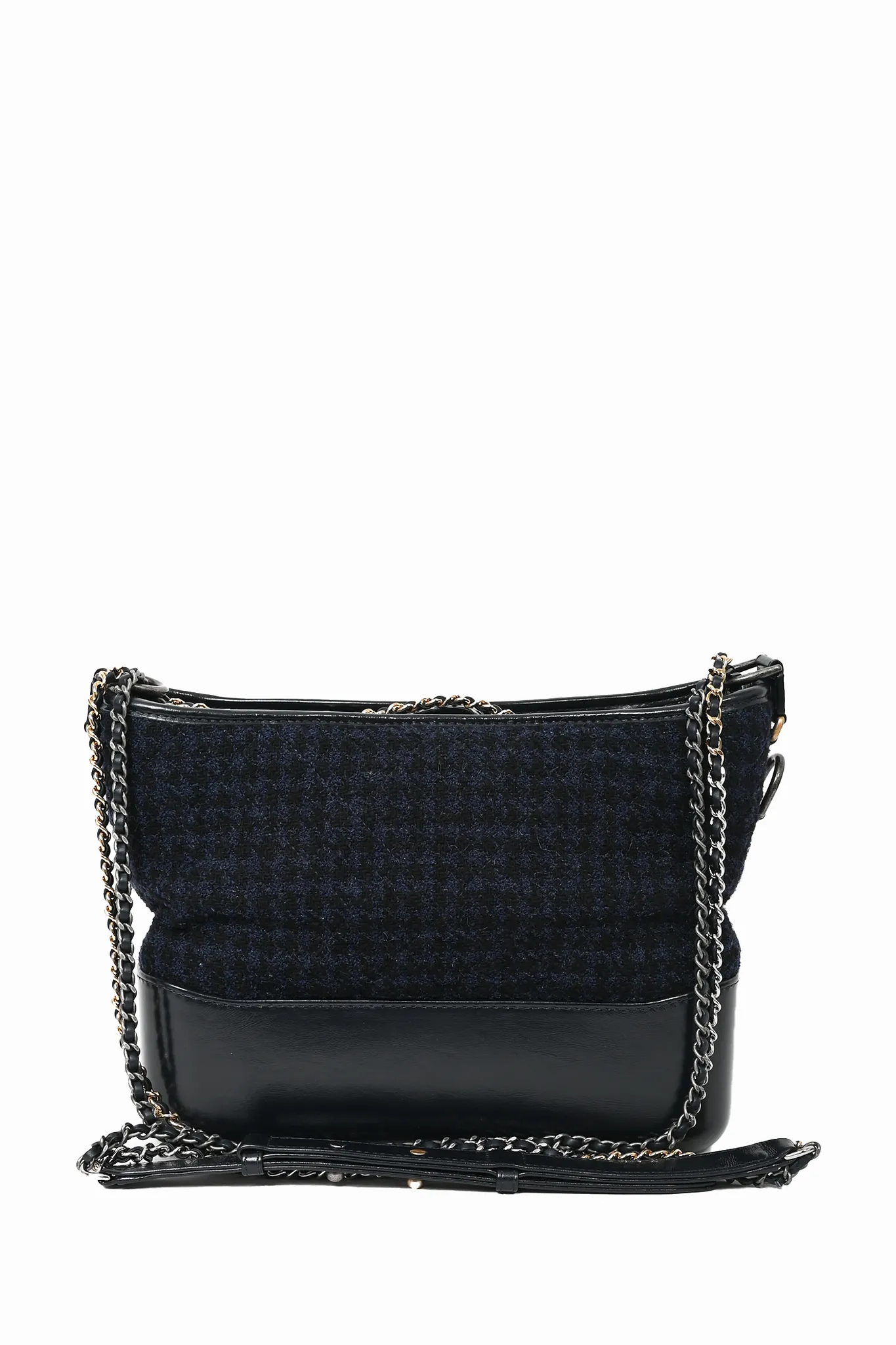 Chanel Navy/Black Tweed Hobo Large Gabrielle Crossbody Bag