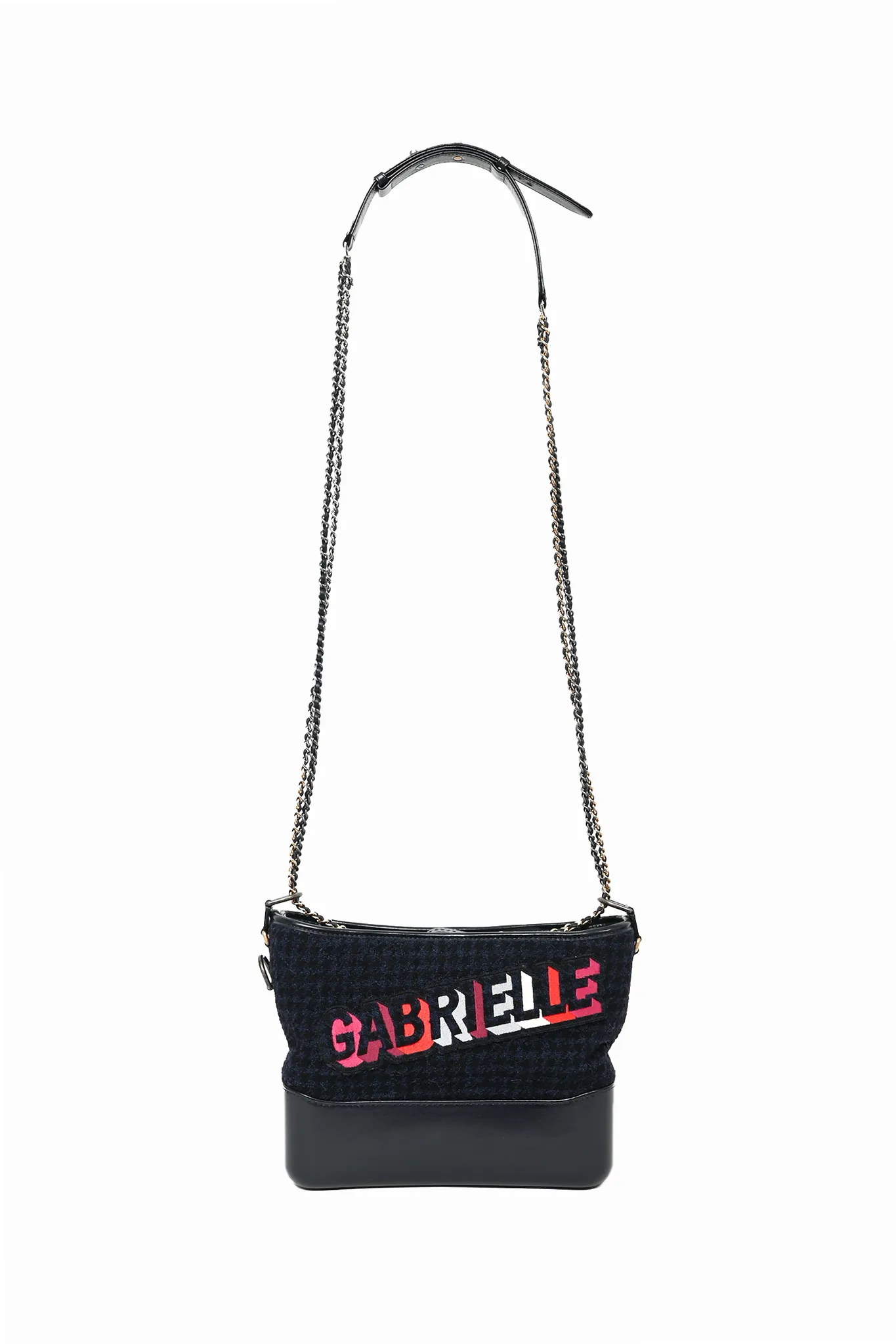 Chanel Navy/Black Tweed Hobo Large Gabrielle Crossbody Bag