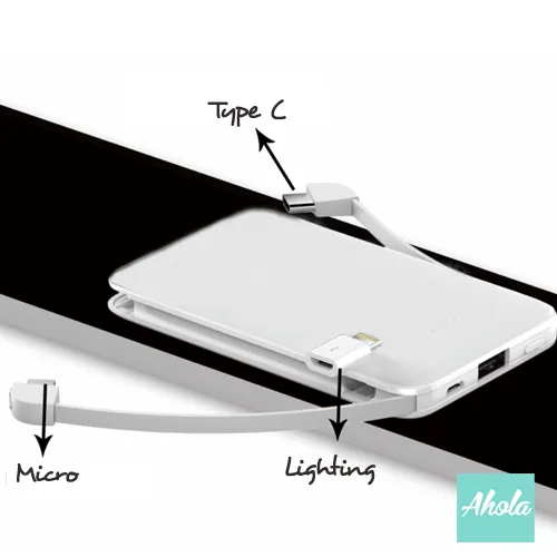 【Circle Diagram】Portable Power Bank with built-in wire 圓圖內置線便攜式差電器