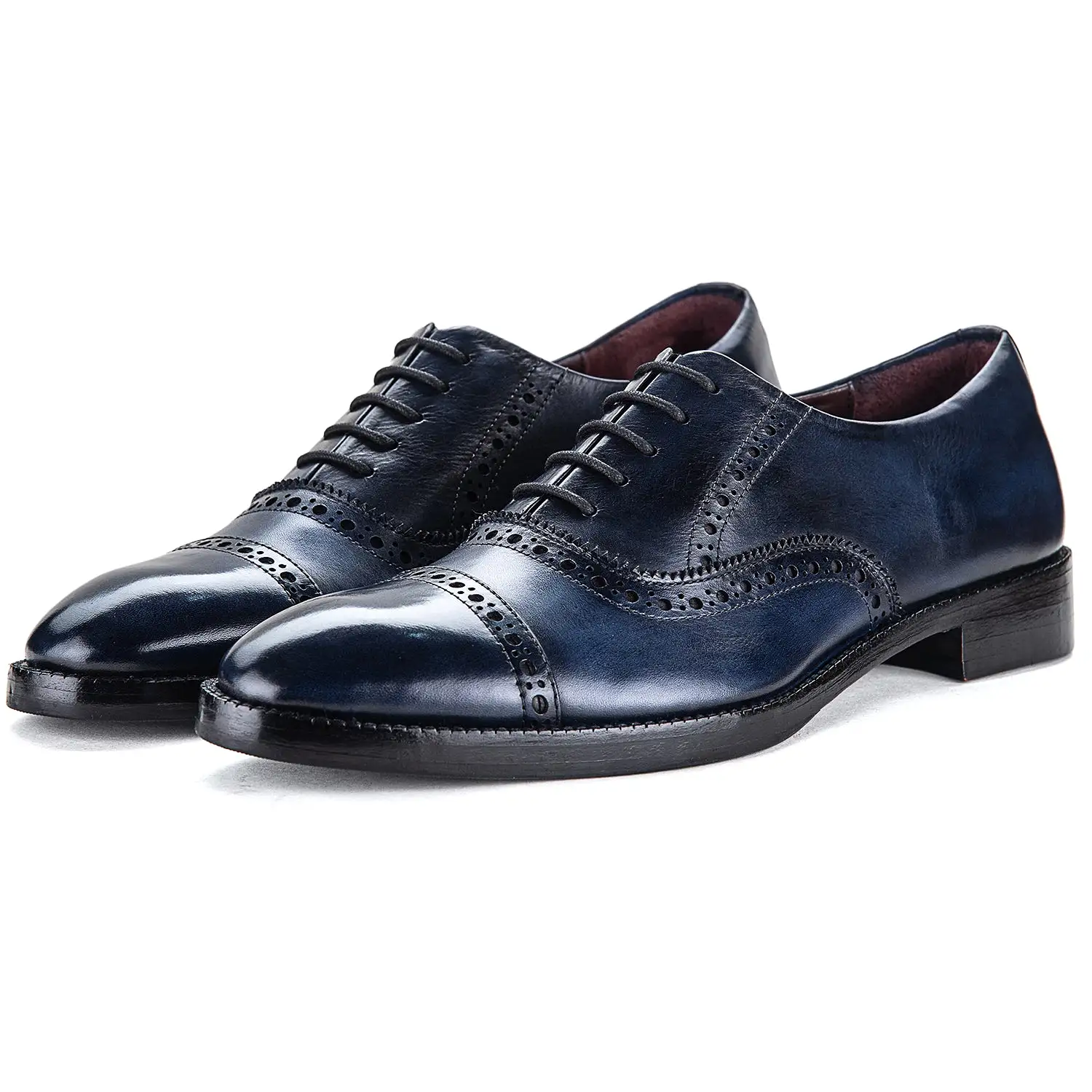 Classic Captoe Oxford - Navy Blue