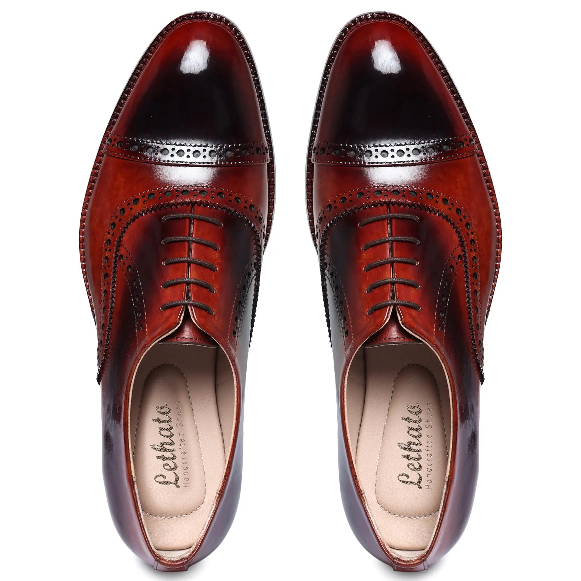 Classic Captoe Oxford - Red & Black