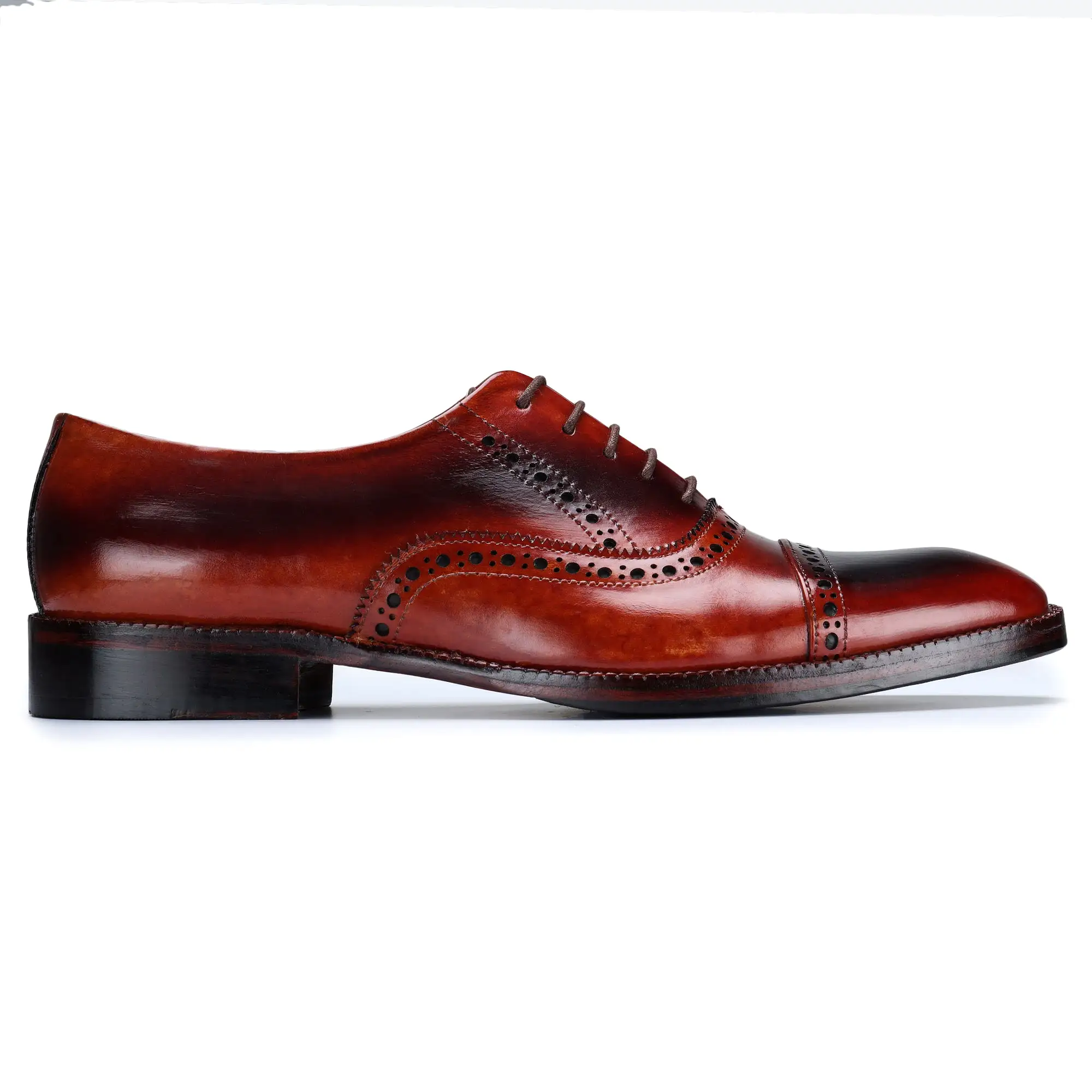 Classic Captoe Oxford - Red & Black