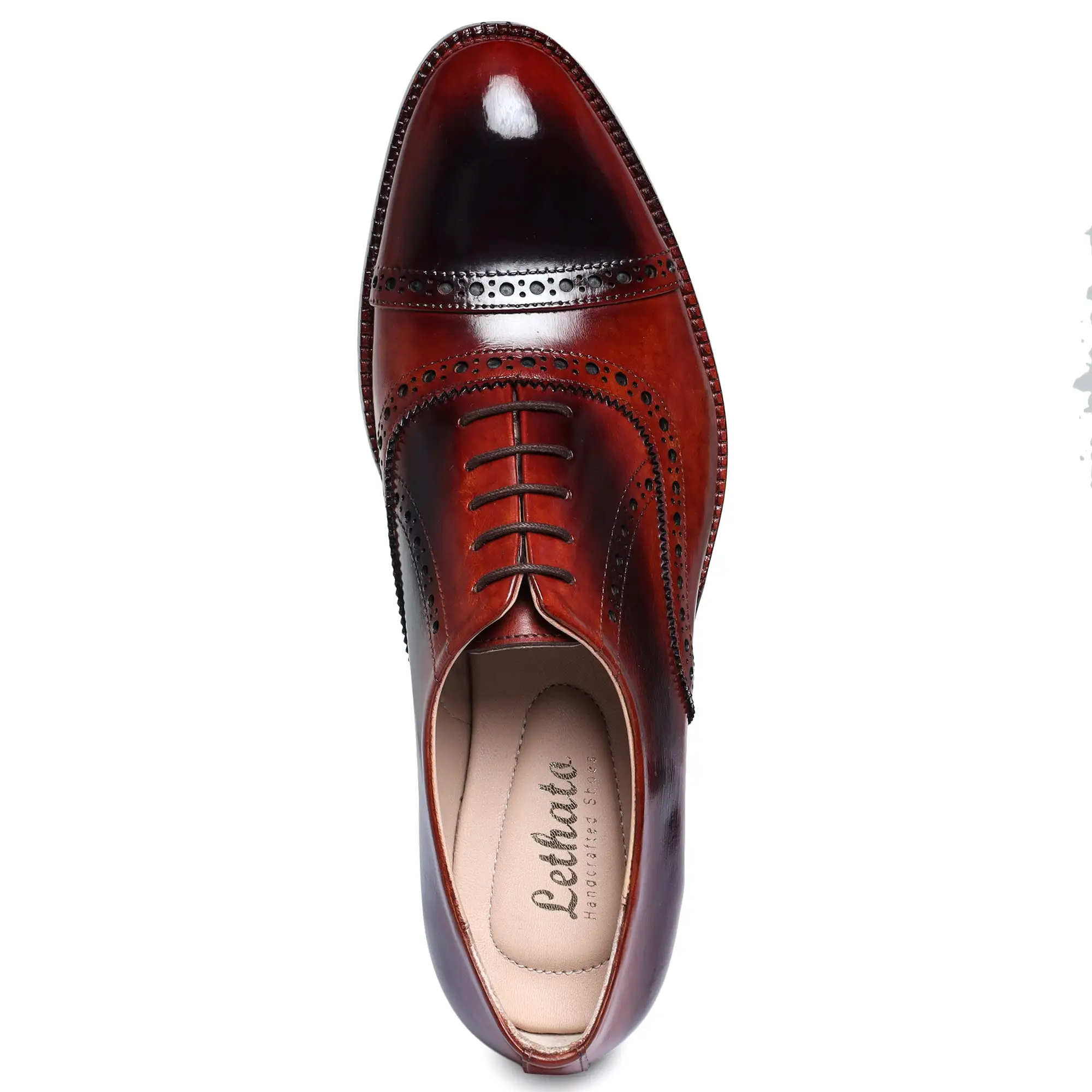 Classic Captoe Oxford - Red & Black