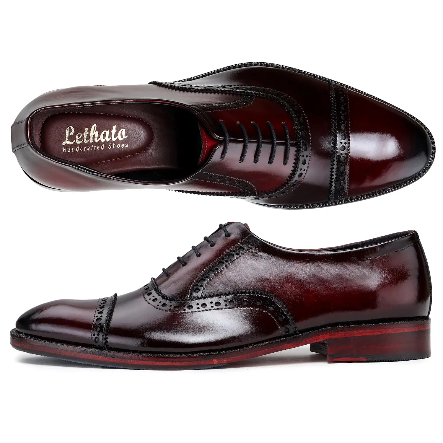 Classic Captoe Oxford - Wine Red