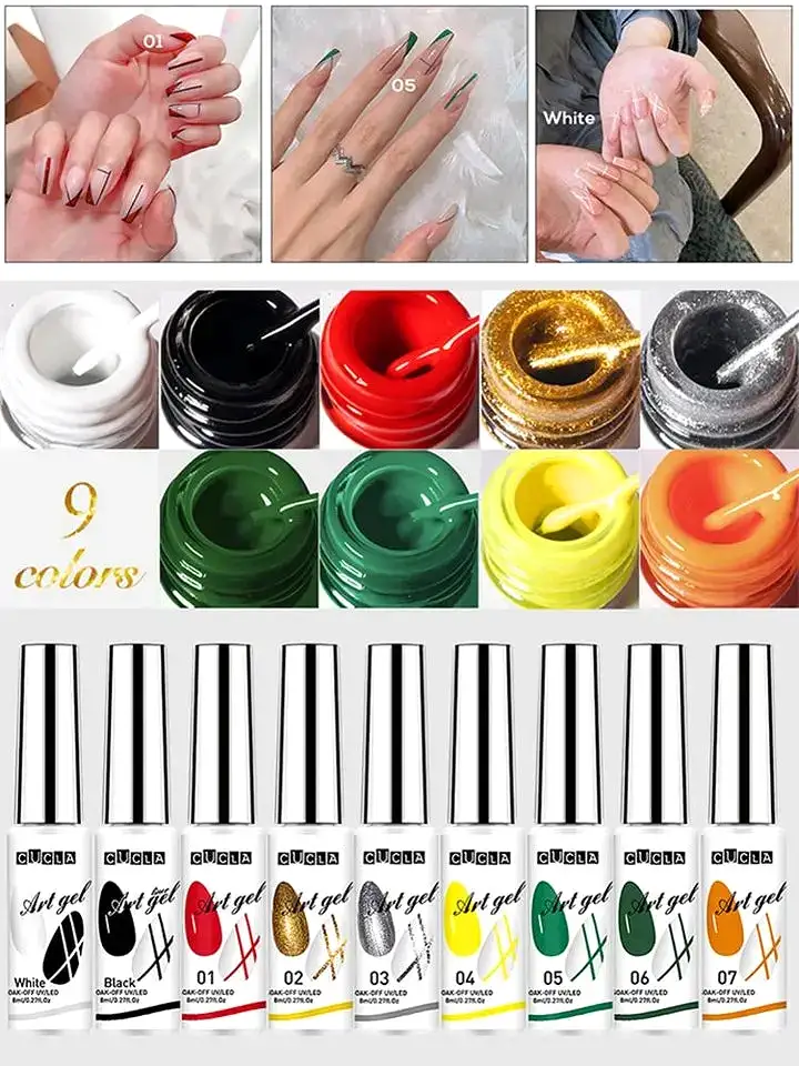 CUCLA 8ml Wire Drawing Gel Nails Polish Spider Web Varnish DIY Design Painting Gel Lacquer Silk UV Glue Manicure Nail Art