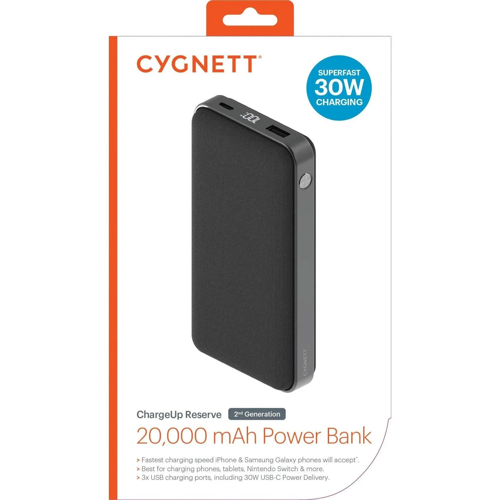 Cygnett ChargeUp Reserve 2nd Gen 20k Power Bank Charger 20,000mAh