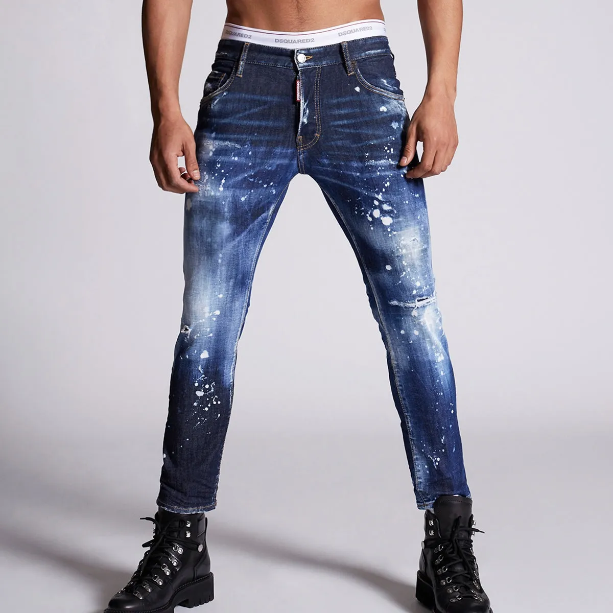 DSQUARED2 - Snowboard Wash Skater Jeans in Dark Blue