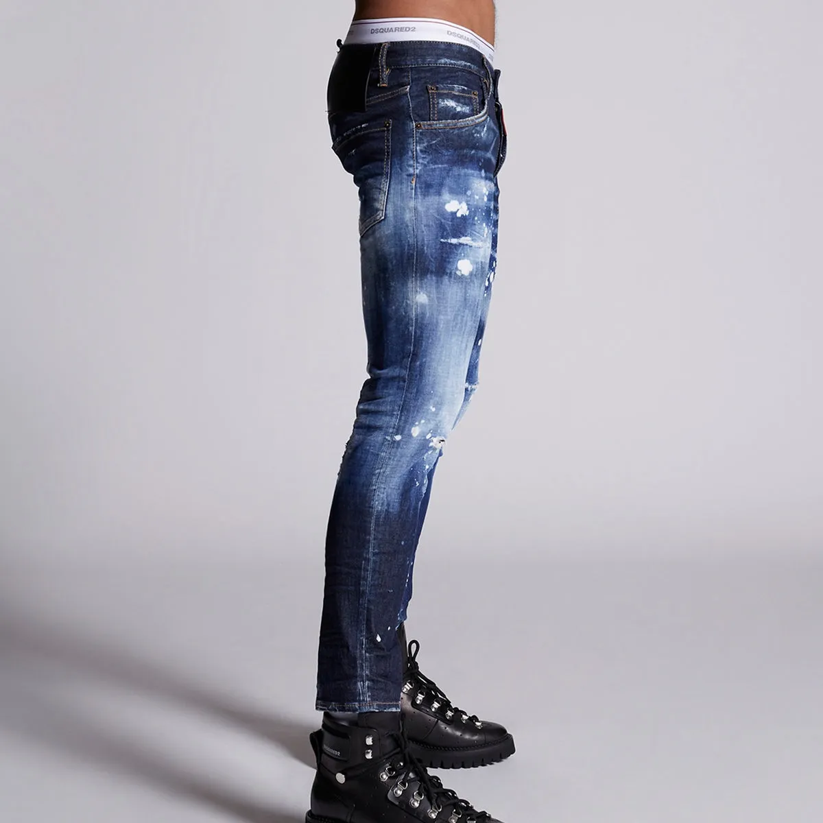 DSQUARED2 - Snowboard Wash Skater Jeans in Dark Blue