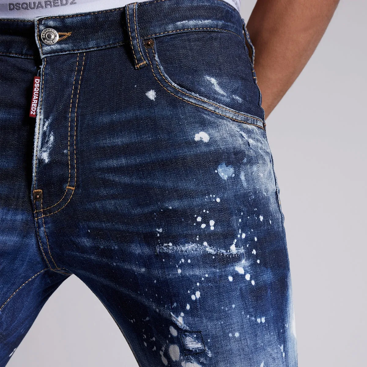 DSQUARED2 - Snowboard Wash Skater Jeans in Dark Blue