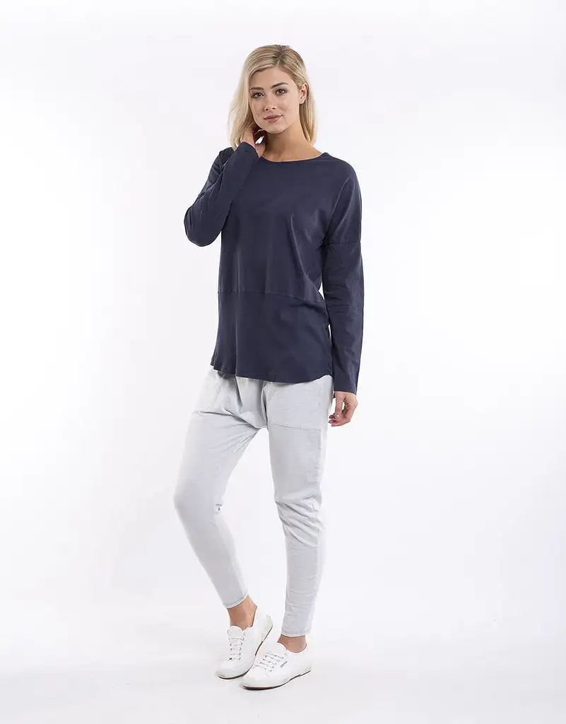 Elm Fundamental Rib L/S Tee Navy