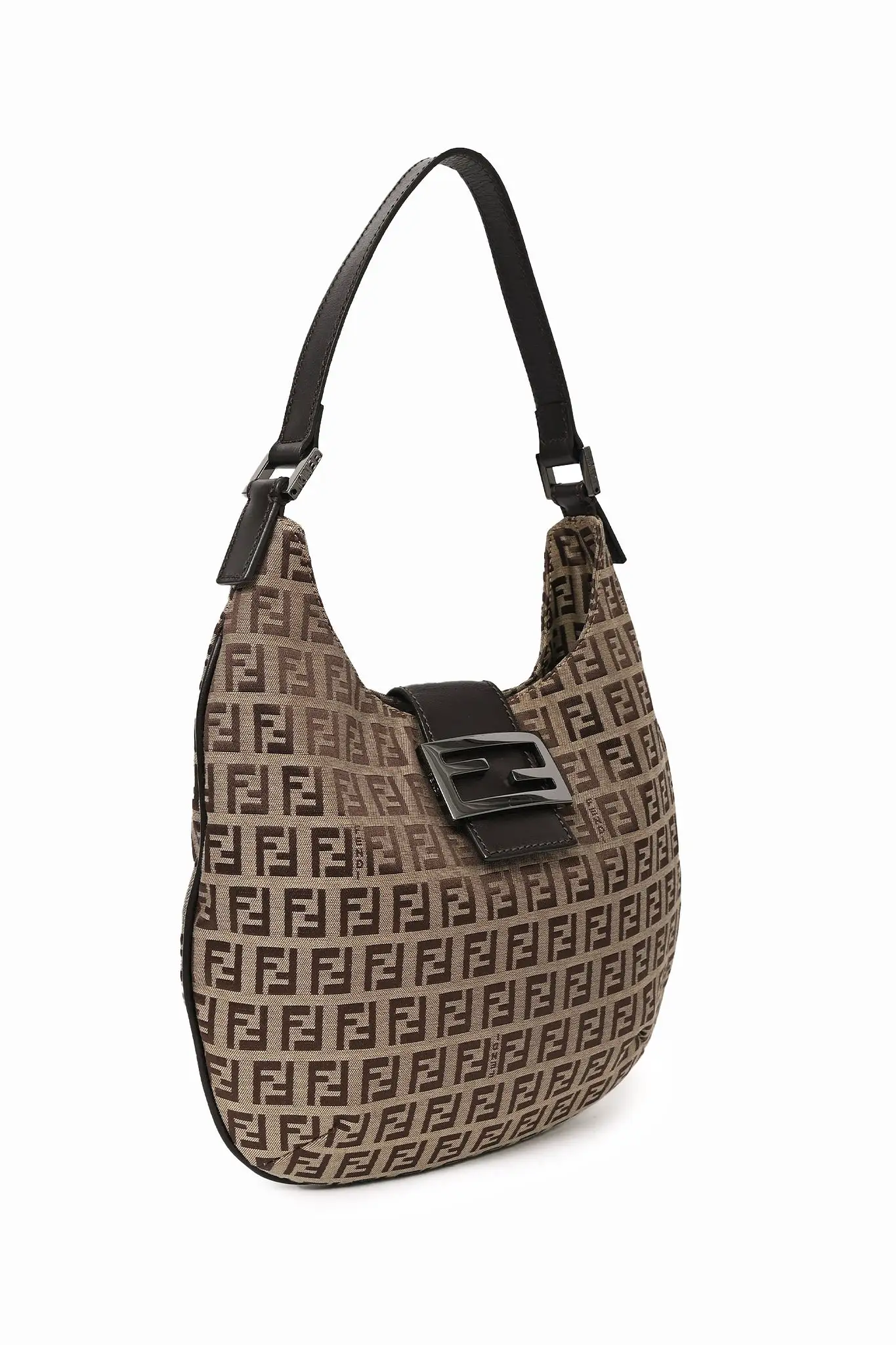 Fendi Zucca Canvas Hobo Shoulder Bag