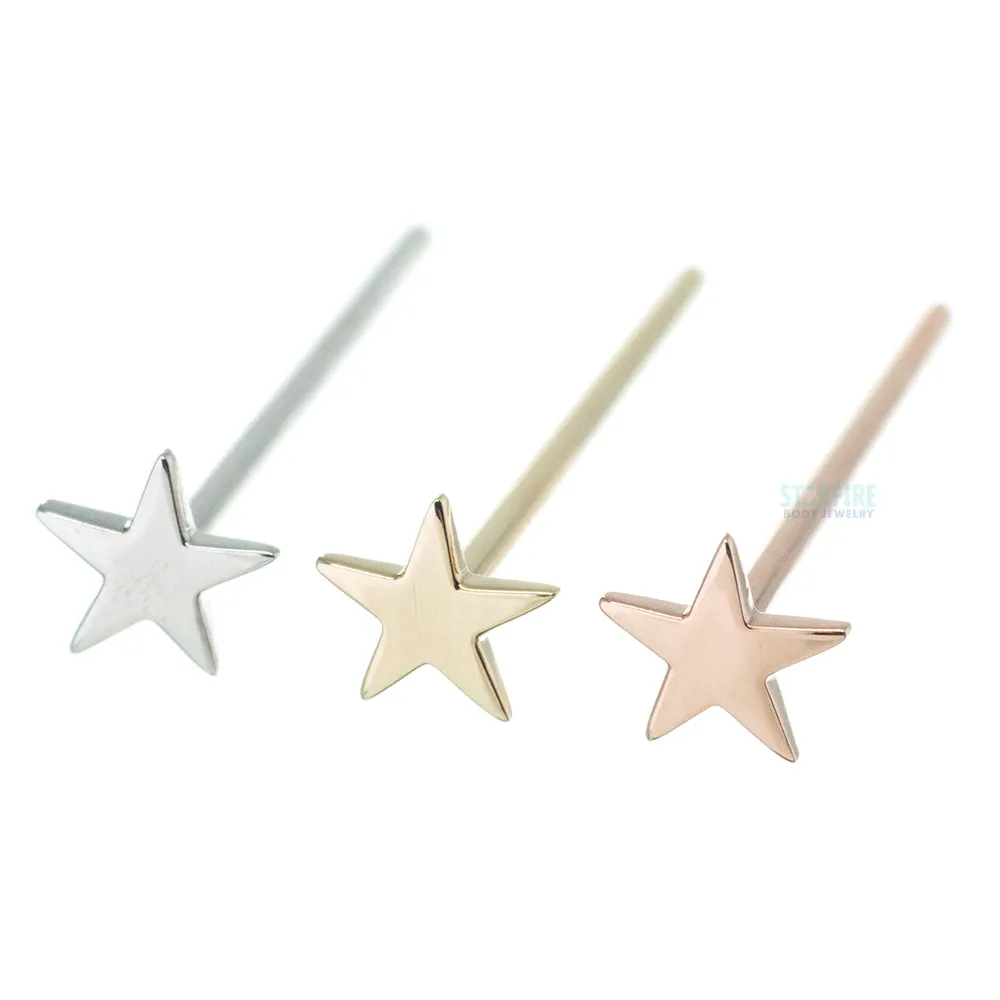 Flat Star Nostril Screw in Gold