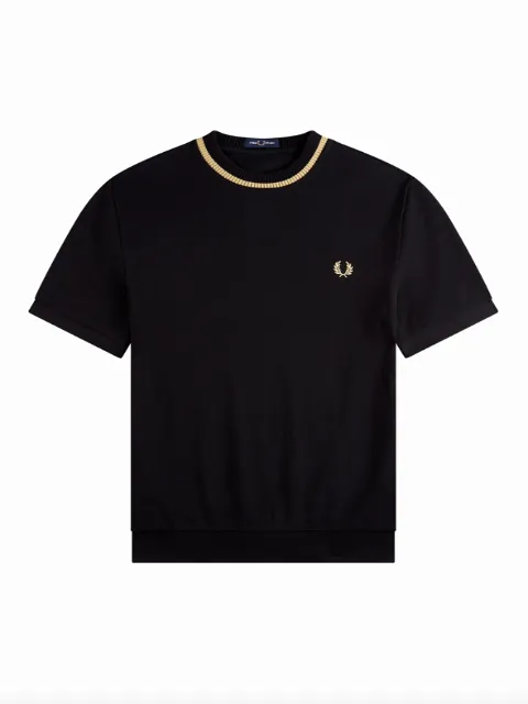 Fred Perry Crew Neck Pique T-Shirt/Black - CORE AW23