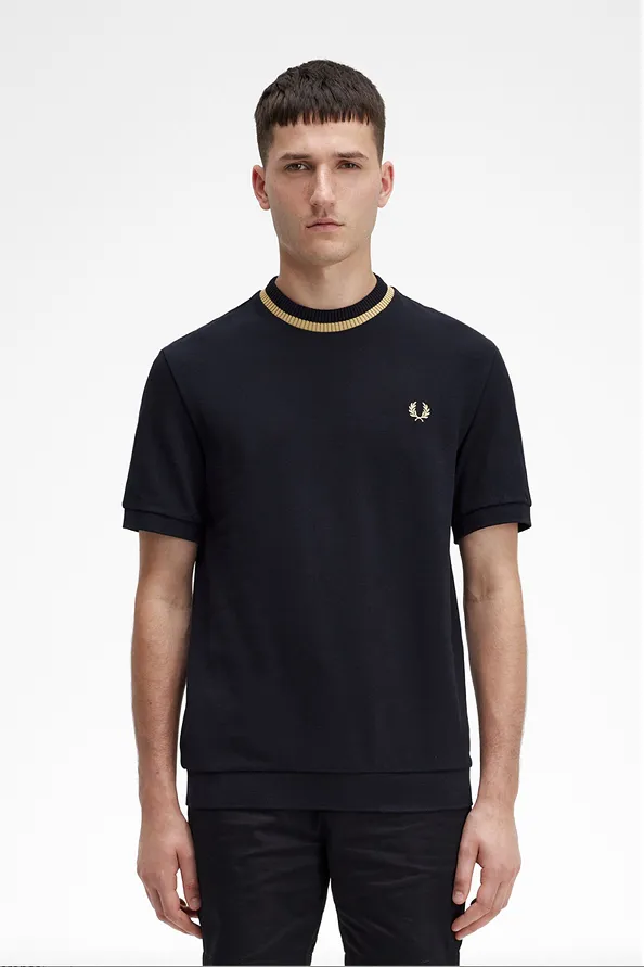 Fred Perry Crew Neck Pique T-Shirt/Black - CORE AW23