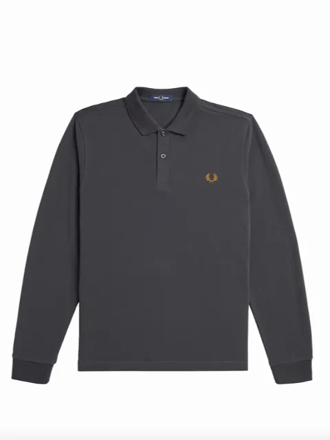 Fred Perry L/S Plain Shirt/Anchor Grey - New SS24