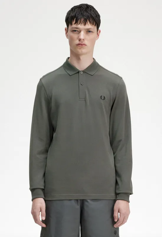 Fred Perry L/S Plain Shirt/Field Green - CORE SS24