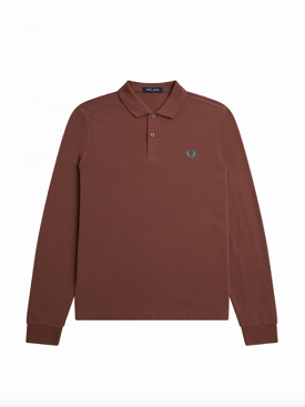 Fred Perry L/S Plain Shirt/Whiskey Brown - CORE SS24