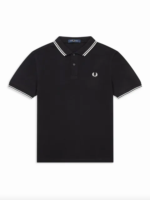 Fred Perry Twin Tipped Shirt/Black/Porcelain - SS23 CORE