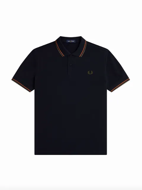 Fred Perry Twin Tipped Shirt/Navy/Nutflake - New SS23