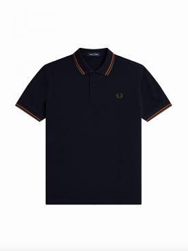 Fred Perry Twin Tipped Shirt/Navy/Nutflake - New SS23