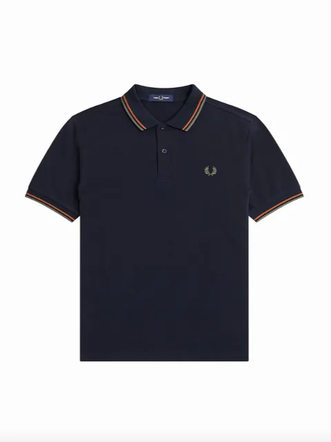 Fred Perry Twin Tipped Shirt/Navy/Nutflake/Field Green - New AW23