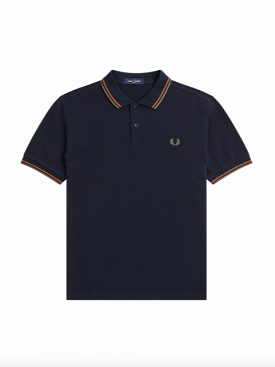 Fred Perry Twin Tipped Shirt/Navy/Nutflake/Field Green - New AW23