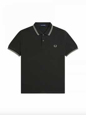 Fred Perry Twin Tipped Shirt/Night Green/Seagrass - New AW23