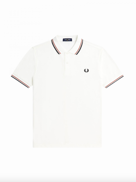 Fred Perry Twin Tipped Shirt/Snow White/Rust/Black - New SS23