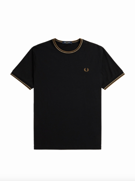 Fred Perry Twin Tipped T-Shirt/Black/Warm Stone U97 - New SS24