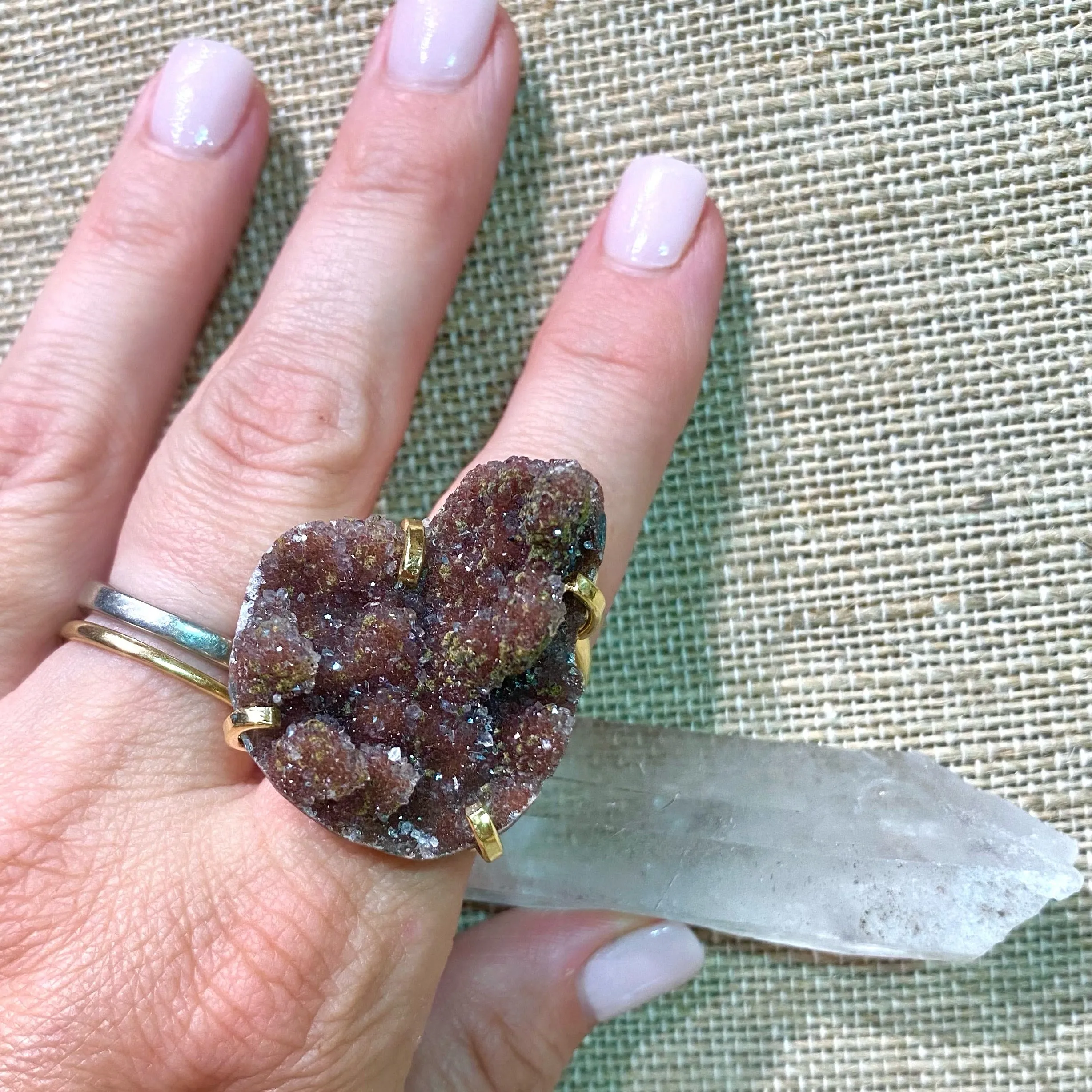 Freeform Agate Druzy Ring #21