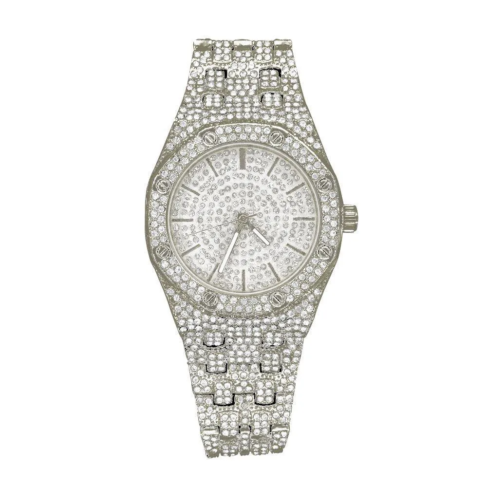 Full Ice Sport Iced Out Bling Hip Hop Watch