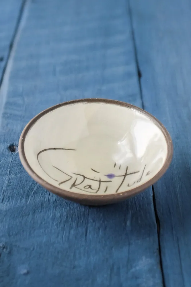 Gratitude Hand Painted Ceramic Mini Bowl