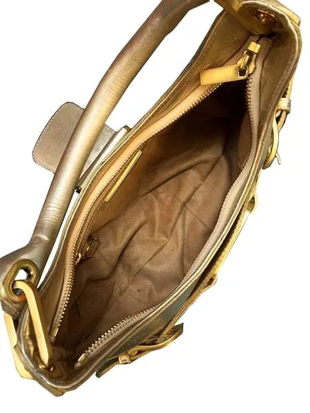 Jimmy Choo Metallic Leather Small Tulita Hobo