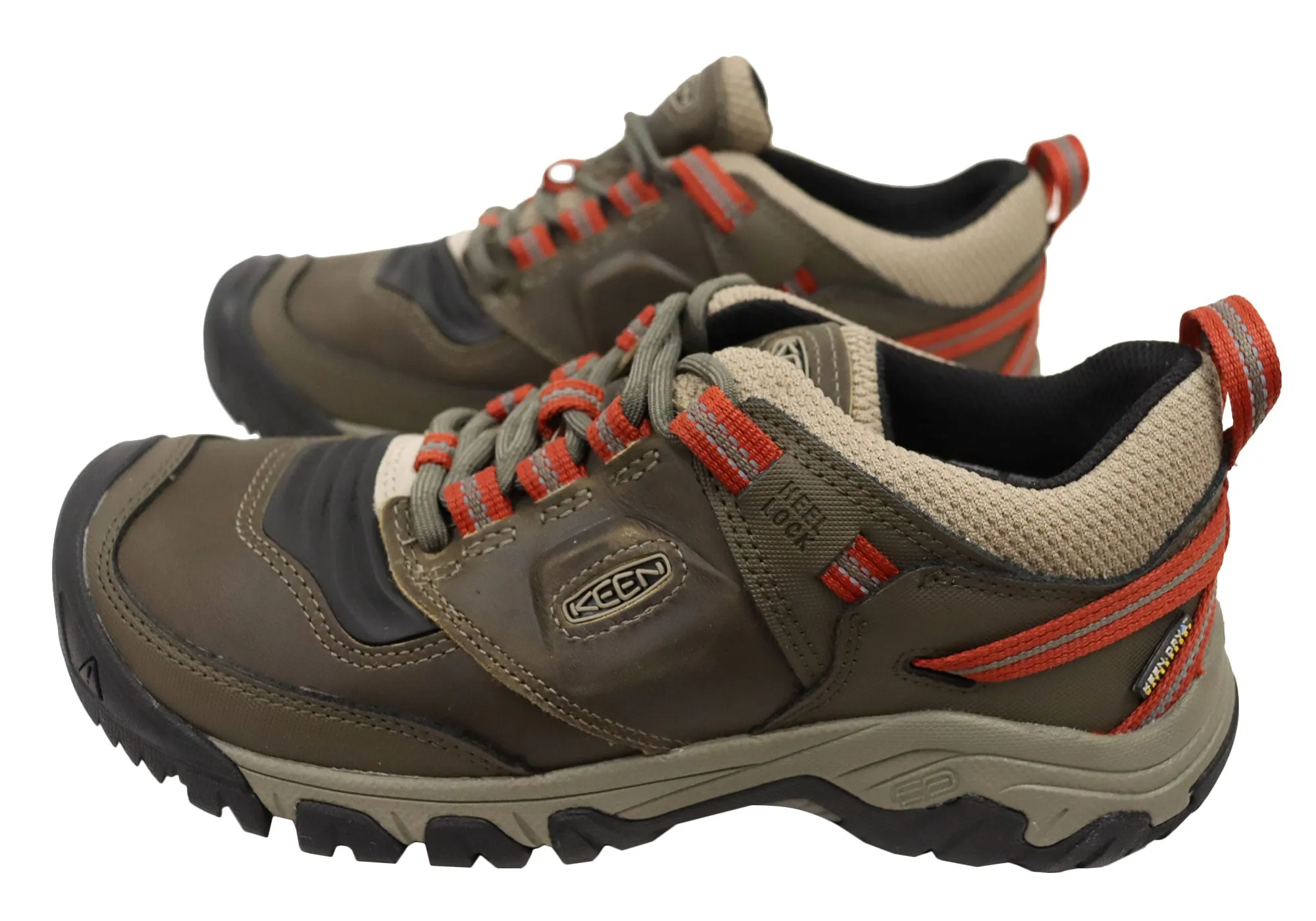 Keen Mens Ridge Flex Waterproof Comfortable Leather Hiking Shoes