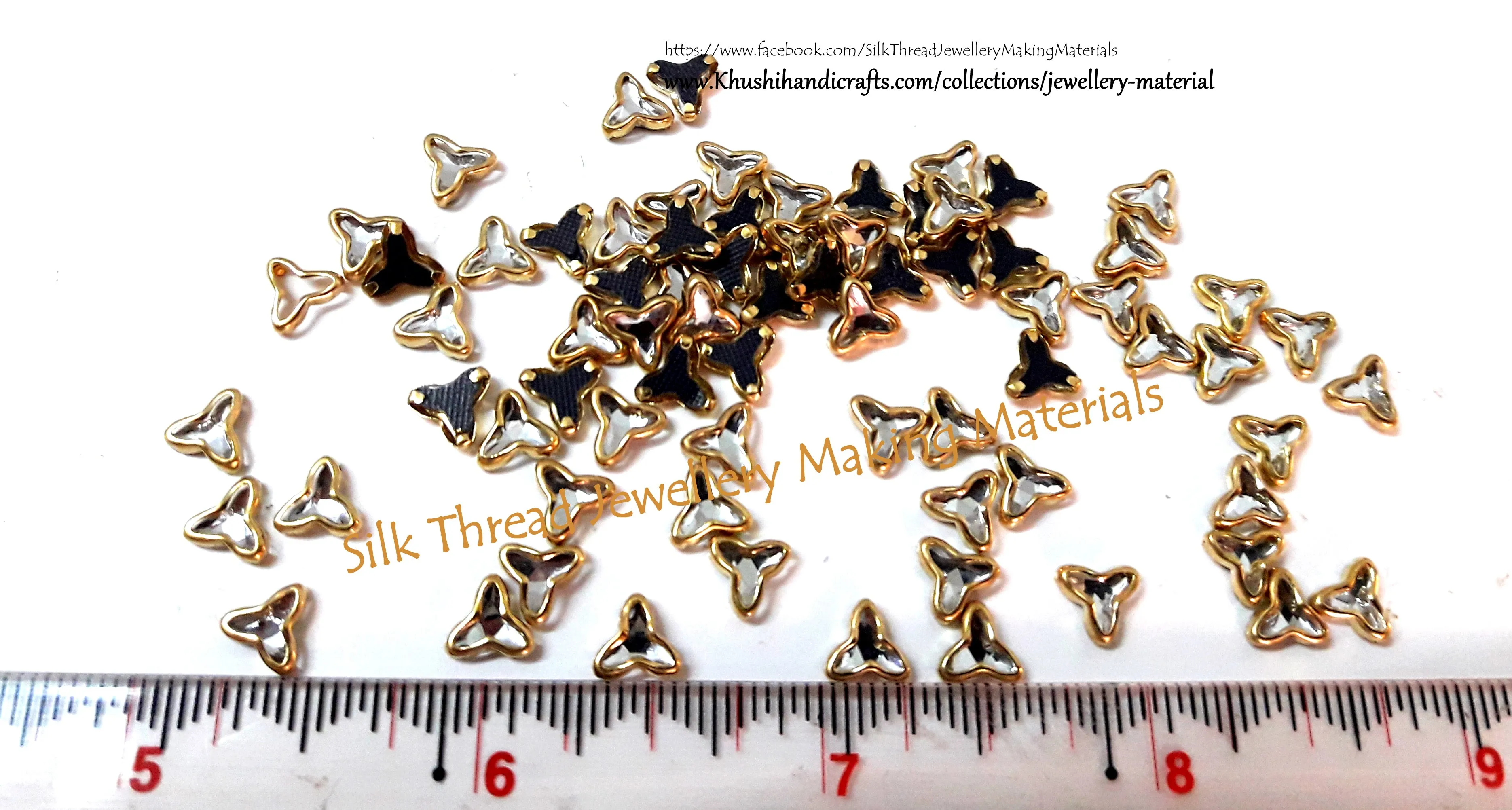 Kundan stones /Kundans - Designer Pattern 2. Pack of 10 grams